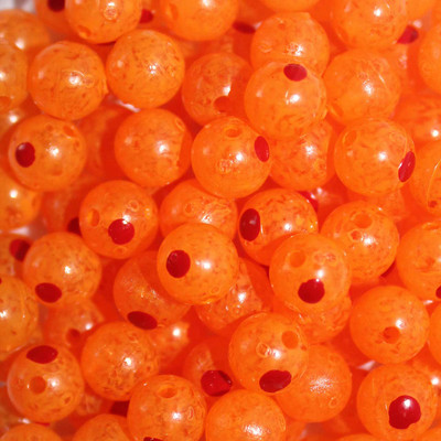 TroutBeads Blood Dot Orange-Clear