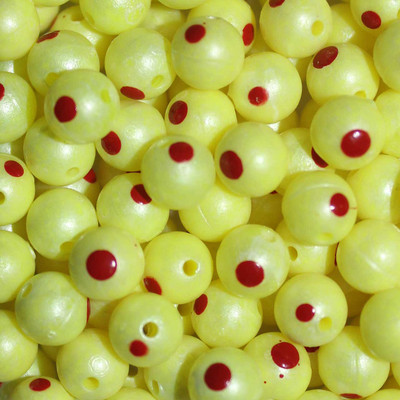 TroutBeads Blood Dot Chartreuse Pearl