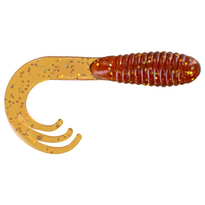 Big Bite Baits Triple Tip Grub Motor Oil Gold