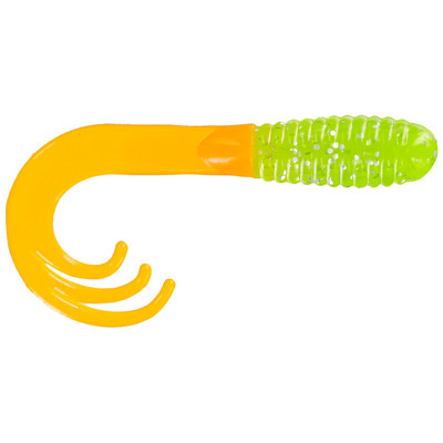 Big Bite Baits - 2 Ring Triple Tip Grub - Junebug/Chartreuse Tail