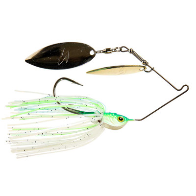 Z-Man SlingBladeZ Power Finesse Double Willow Spinnerbait 1/4oz. Chartreuse  Pearl