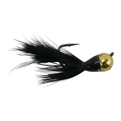 Kenders Tungsten Akua Flare Jig | Black/Gold; 12 | FishUSA