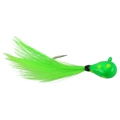 Kenders Tungsten Wonder Feather Jig Green Wonderbread Glow / Chartreuse Feather