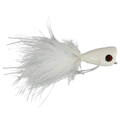 Bass Popper Fly - 2 Pack White