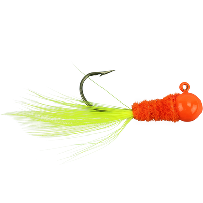 Brushpile Handtied Crappie Jigs Orange Sunrise