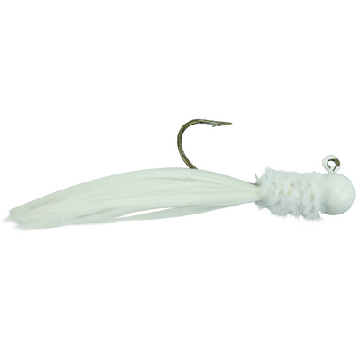 Brushpile Handtied Crappie Jigs White Out