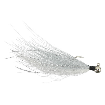 VooDoo Custom Tackle Steelhead Bucktail Jig Nickel-Grey White