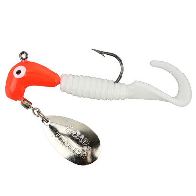 Road Runner Curly Tail - Fluorescent Red White - 1/16 oz.