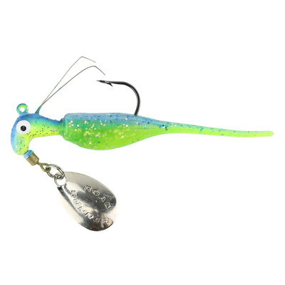 Team Crappie Slab Dragger Jig Hook, Chartreuse & Black, 1/16 oz. Underspin  Fishing jig creates flash and vibration.