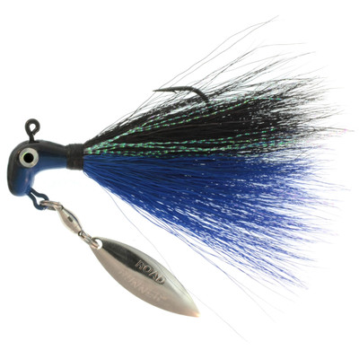 Road Runner BP-18-164 Bucktail Pro Jig w/Spinner Black-Blue/Black/Blue