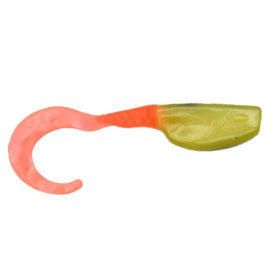 Leland's Lures Slab Curly Soft Baits Fire Dancer