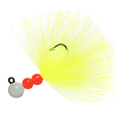 Hawken Beau-Mac Marabou Steelhead Jig Glow White-Chartreuse