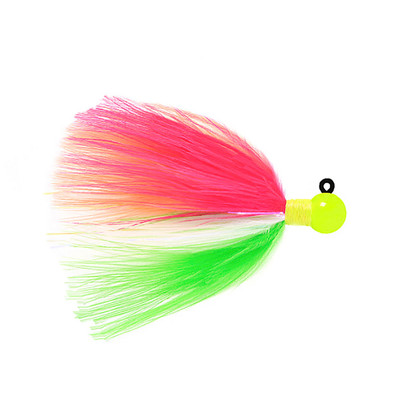 Hawken Fire Flies Marabou Flash Jig Chartreuse-Peach-Cerise-Green-White-Chartreuse Glow