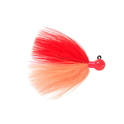 Hawken Fire Flies Marabou Flash Jig Cerise-Red-Peach-Red Glow