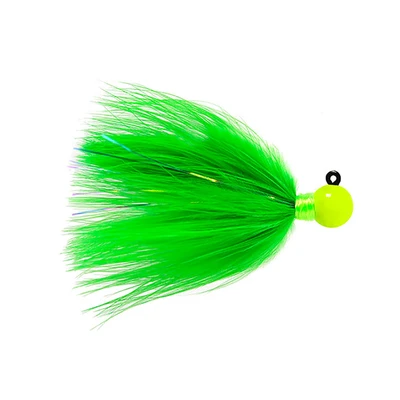 Hawken Fire Flies Marabou Flash Jig - Chartreuse-Green-Chartreuse Glow