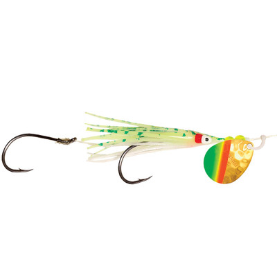 Simon Mono Hoochie Spinner Trolling Lure - Green/Gold 3/0 by Sportsman's Warehouse