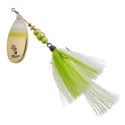 Mepps Bronze Slammer - 1/2 oz. - Silver/Chartreuse Shad