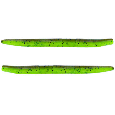 Yamamoto Original Senko Worms Chartreuse/Pumpkin Laminate w/ Black Flake