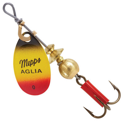 Mepps Plain Aglia Spinner Black Yellow Red