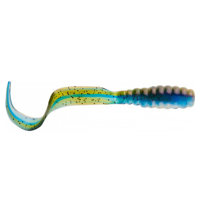 Mister Twister Curly Tail Grubs Tri-Com Green Pumpkin Shad