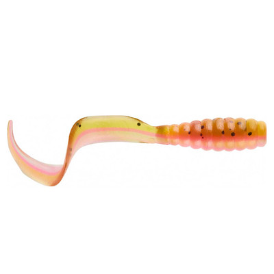 Mister Twister Curly Tail Grubs Chartreuse/Orange Core; 2 in.