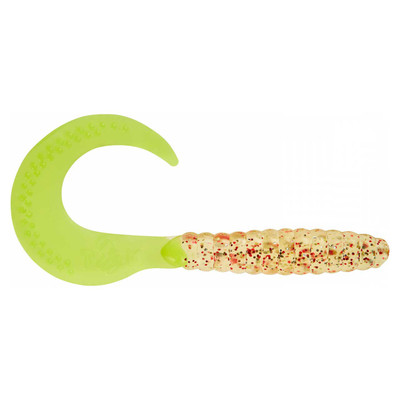 Mister Twister Curly Tail Grubs Clear RG Flake/Chartreuse Tail