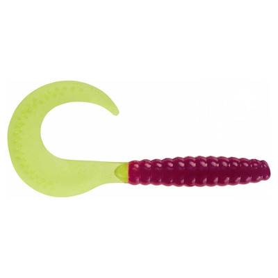 Mister Twister Curly Tail Grubs Grape/Chartreuse Tail