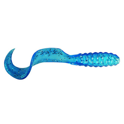 Mister Twister Curly Tail Grubs Neon Blue Flake