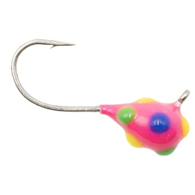 Clam CPT Confetti Drop XL Jig Pink Multi-Color Glow Dot
