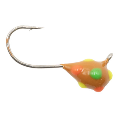 Clam CPT Confetti Drop XL Jig - Brown Multi-Color Glow Dot
