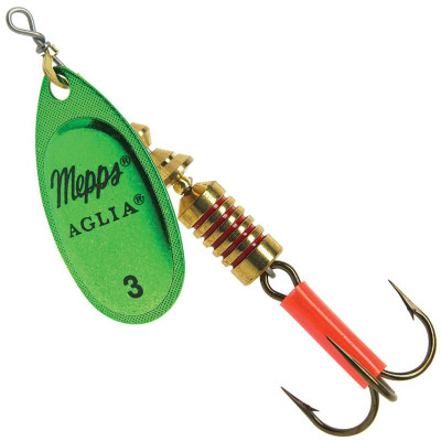 mepps Aglia Series B2 HPC Fishing Lure, Spinner, Hot Chartreuse/Pink Lure  D&B Supply