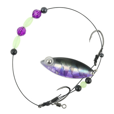 Eye-Fish Premium Single Willow Blade Worm Harness Iris Glow - Silver Back