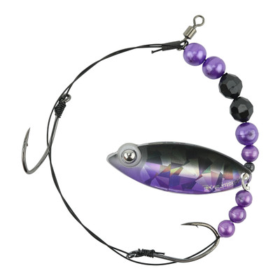 Eye-Fish Premium Single Willow Blade Worm Harness Iris - Silver Back