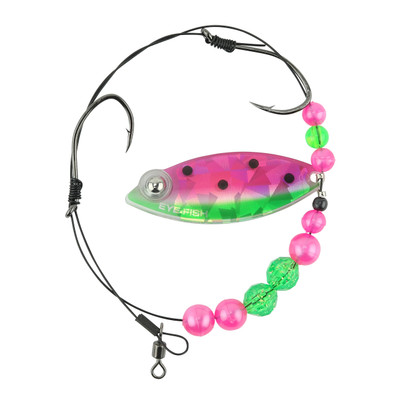 Eye-Fish Premium Single Willow Blade Worm Harness Watermelon - Silver Back