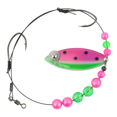 Eye-Fish Premium Single Willow Blade Worm Harness Watermelon - Copper Back