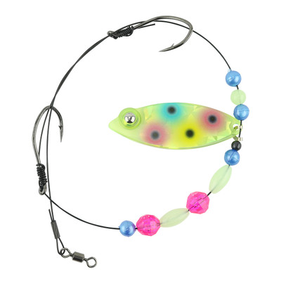 Eye-Fish Premium Single Willow Blade Worm Harness Wonderbread Glow - Silver Back