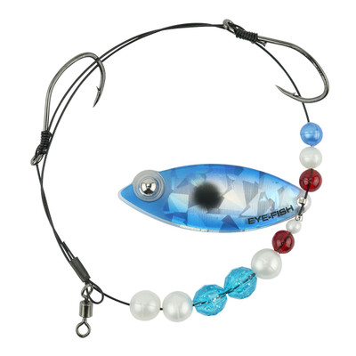 Eye-Fish Premium Single Willow Blade Worm Harness Blue Shad - Silver Back