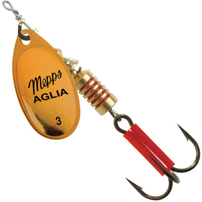 Mepps Dressed Aglia Spinner Fishing Lure, Rainbow Trout & Gold, 1/12 Oz.