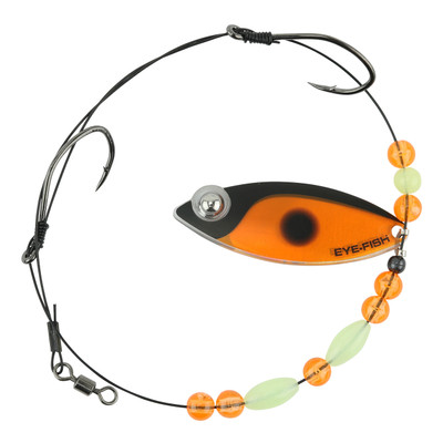 Eye-Fish Premium Single Willow Blade Worm Harness Darter Glow - Copper Back
