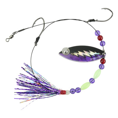 Eye-Fish Premium Single Willow Blade Worm Harness Steal Your Fish Glow - Silver Eye Fly