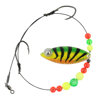 Eye-Fish Premium Single Willow Blade Worm Harness Fire Tiger - Silver Back