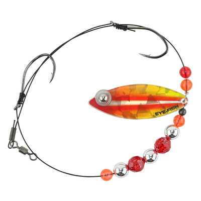 Eye-Fish Premium Single Willow Blade Worm Harness Sunset - Silver Back