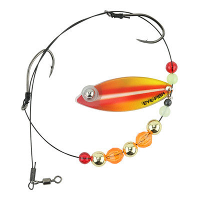 Eye-Fish Premium Single Willow Blade Worm Harness Sunset Glow - Copper Back