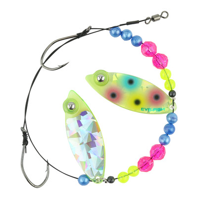 Eye-Fish Premium Double Willow Blade Worm Harness Wonderbread - Silver Back