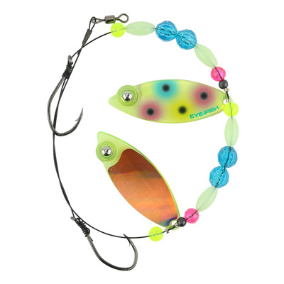 Eye-Fish Premium Double Willow Blade Worm Harness Wonderbread Glow - Copper Back