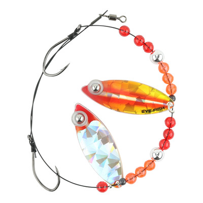 Eye-Fish Premium Double Willow Blade Worm Harness Sunset - Silver Back
