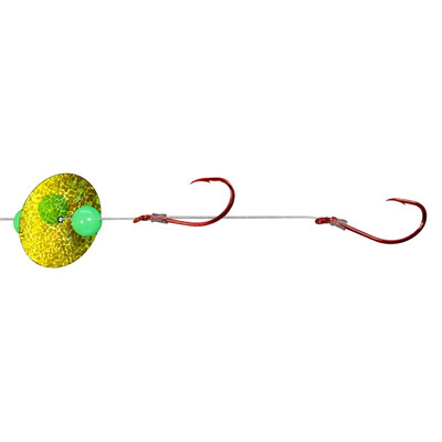 PK Lures Dakota Disc Live Bait Spinner Rig Yellow Glitter