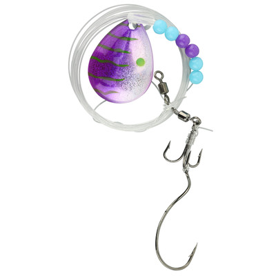 Walleye Nation Creations Double Trouble Blade Harness Purple Tiger