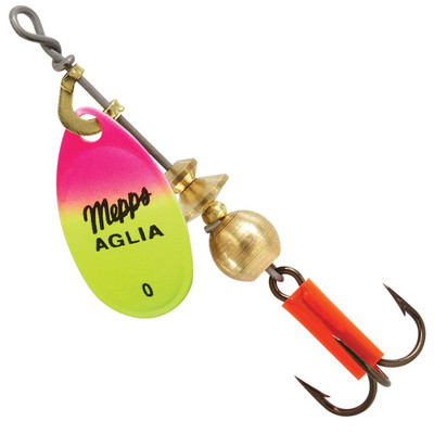 Mepps Plain Aglia Spinner Hot Pink-Chartreuse