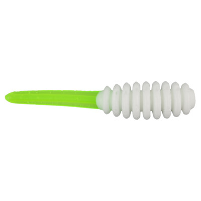 Snacky Lures Slab Snack Soft Bait White-Chartreuse